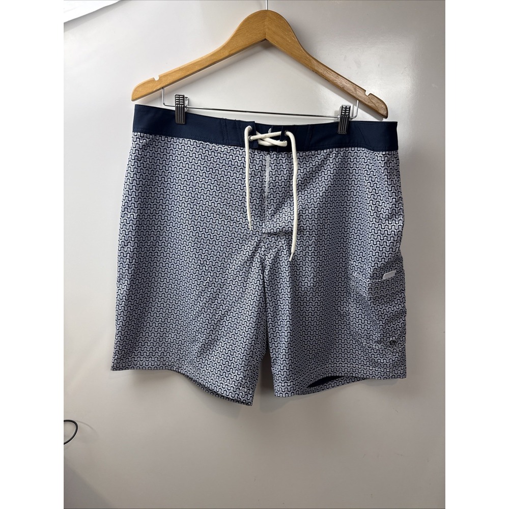 J Crew 36 Men's Swimsuit Bottom Navy Blue Flex Swimwear 9" Inseam